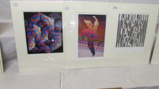 Victor Vasarely (1906-1997) Collection of 3 x prints, Harlequin, Oet-Oet, and Lzzo-MC,