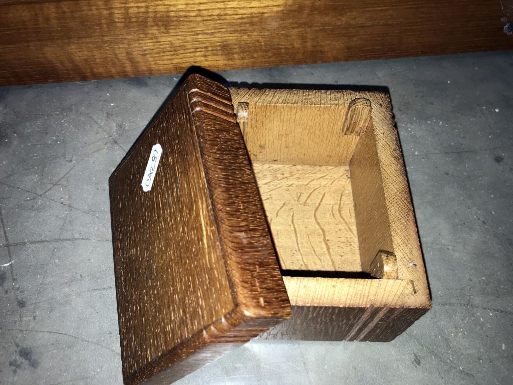 3 vintage Firestone tyre ashtrays and an oak cigarette box - Image 4 of 4