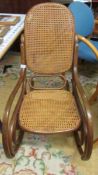 A bentwood rocking chair.