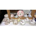 A quantity of bone china cups and saucers including Royal Albert etc