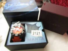 A boxed as new Nubeo Manta automatic water resistant wrist watch.