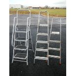 3 good aluminium step ladders.