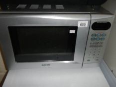 A Sanyo compact microwave oven.