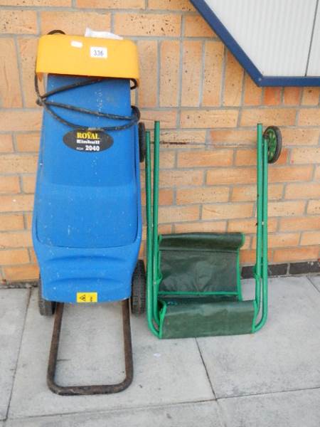 A Royal Einhell garden shredder and a garden tidy.