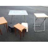 2 folding outdoor tables and 2 steps.