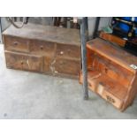 2 pine drawer units in need of restoration.