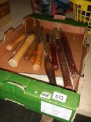 A very good selection of wood turning chisels including 3 Record Power and 600 mm Hamilton Shell