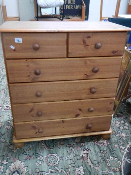 A good pine 2 over 4 chest of drawers.