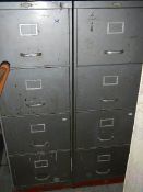 2 metal filing cabinets (one missing lock and key) containing tools.