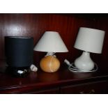 3 modern table lamps.