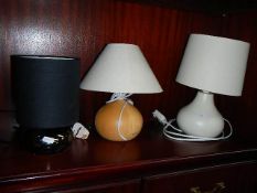 3 modern table lamps.