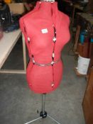 An adjustable dress makers manikin.