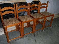 4 pine kitchen chairs.