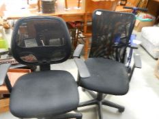 2 good quality office chairs with mesh backs.