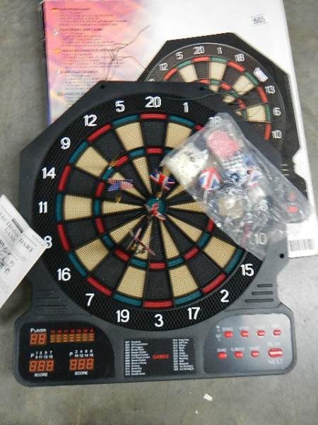 A digital electronic dart board complete with darts and instructions and a 9 volt DC adaptor. - Image 3 of 6