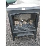 An electric Dimplex coal effect fire, Height 60 cm, width 40 cm, depth 250 cm.