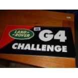 A Land Rover 'G4 Challenge' metal plaque, 40 x 18 cm, in excellent condition.