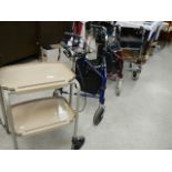 4 mobility aids - 3 collapsible shopping trolleys and a household trolley.