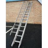 An Abru 4 meter 2 part extending ladder and one other.