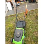 An electric lawn mower, make unknown, a/f.