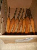 An excellent set of Marple's wood turning chisels.