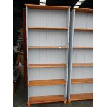 A pair of painted pine bookcases, 180 x 75 x 20 cm.
