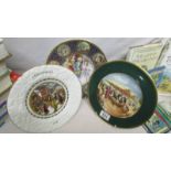 A Royal Worcester 'The Penny Bazaar' plate, A Coalport 1976 Christmas plate and a Limoges plate.