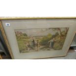 A gilt framed rural scene.