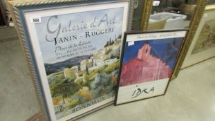 Two framed and glazed French posters.