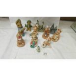 Seven Pendelfin figures and other figures.