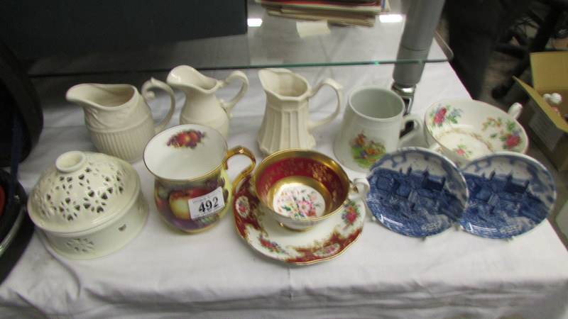 A mixed lot of ceramics including jugs, pot pourri pot etc.