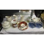 A mixed lot of ceramics including jugs, pot pourri pot etc.