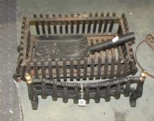 A good quality fire grate and a fire front.
