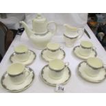 A Royal Doulton 'Albany' pattern coffee set (missing sugar bowl).