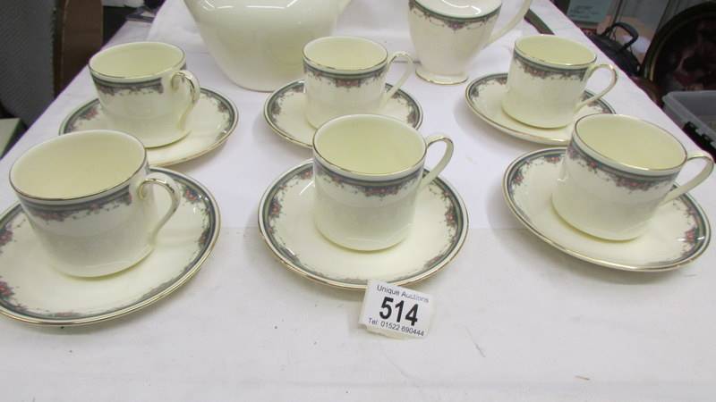 A Royal Doulton 'Albany' pattern coffee set (missing sugar bowl). - Image 3 of 4