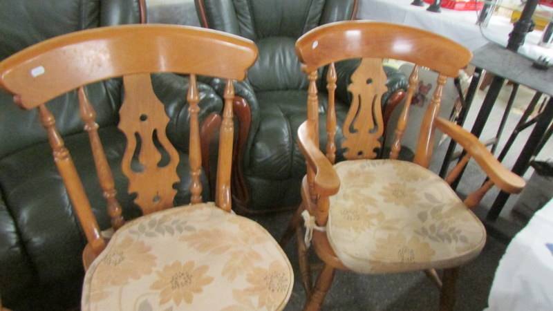 A set of four kitchen chairs (2 carvers and 2 diners) (Collect only) - Image 2 of 2