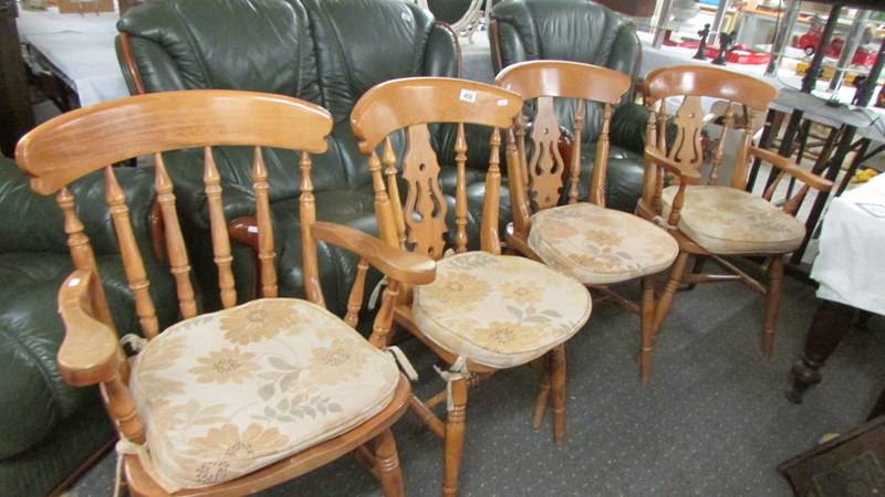 A set of four kitchen chairs (2 carvers and 2 diners) (Collect only)