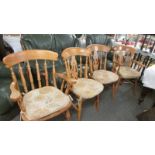 A set of four kitchen chairs (2 carvers and 2 diners) (Collect only)