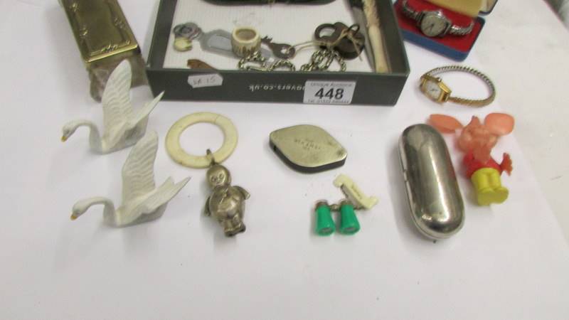 A mixed lot of collectables including babies rattle, trinket box, watches etc. - Image 3 of 3