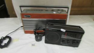 A Roberts portable radio and a Morphy Richards radio.