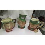 Three Beswick character jugs - Macawber a/f, Tony Weller and Sarey Gamp (both in good condition).