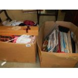 Two boxes of sewing and knitting items. Collect only.