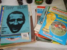 A mixed lot of 1970's football programmes including England V Denmark, England V Hungary etc.