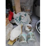 A mixed lot of ceramic plates, cup, saucer etc.