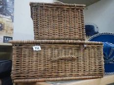 Two wicker baskets.