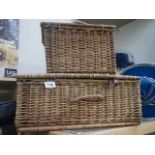 Two wicker baskets.