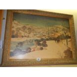 A framed and glazed winter scene.