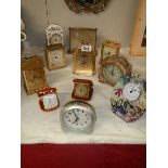 A mixed lot of clocks.