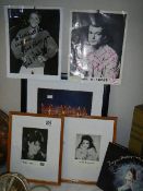 A quantity of celebrity photographs including some signed.