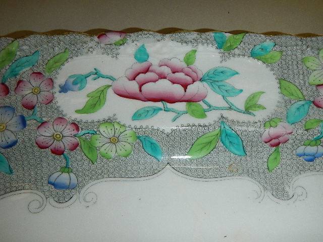 A floral decorated meat platter. ****Condition report**** N. - Image 2 of 2
